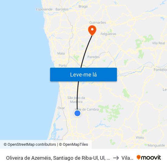 Oliveira de Azeméis, Santiago de Riba-Ul, Ul, Macinhata da Seixa e Madail to Vilarinho map