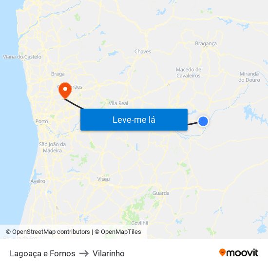 Lagoaça e Fornos to Vilarinho map