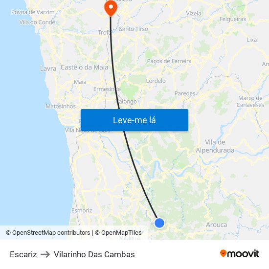 Escariz to Vilarinho Das Cambas map