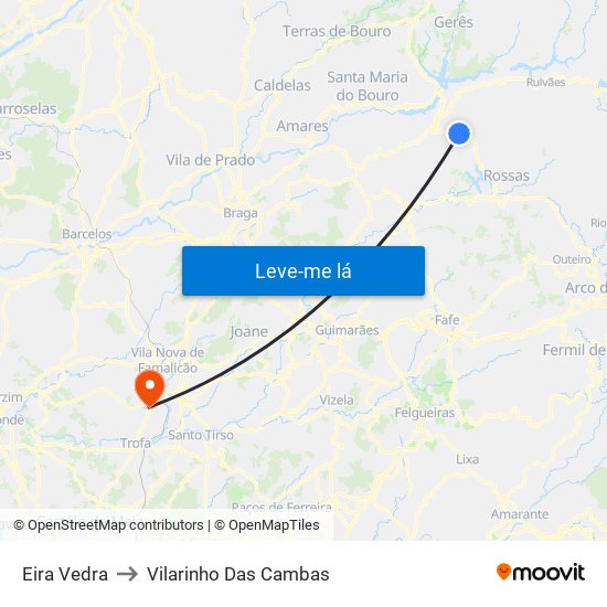 Eira Vedra to Vilarinho Das Cambas map