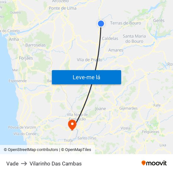 Vade to Vilarinho Das Cambas map