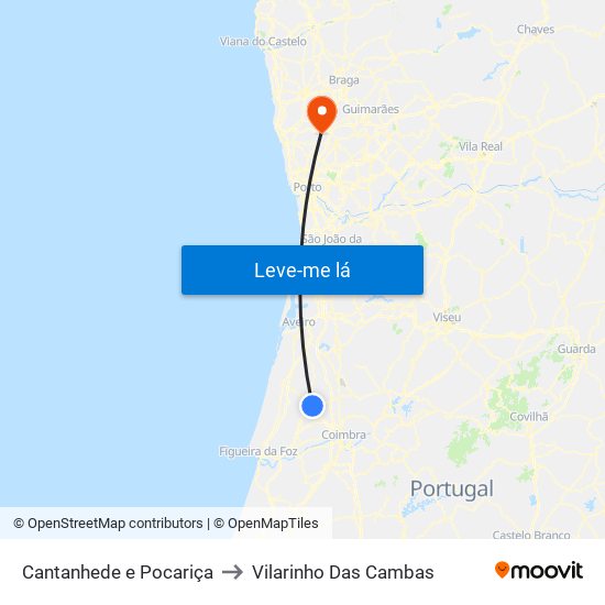 Cantanhede e Pocariça to Vilarinho Das Cambas map