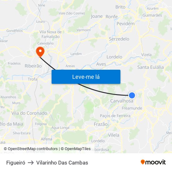 Figueiró to Vilarinho Das Cambas map