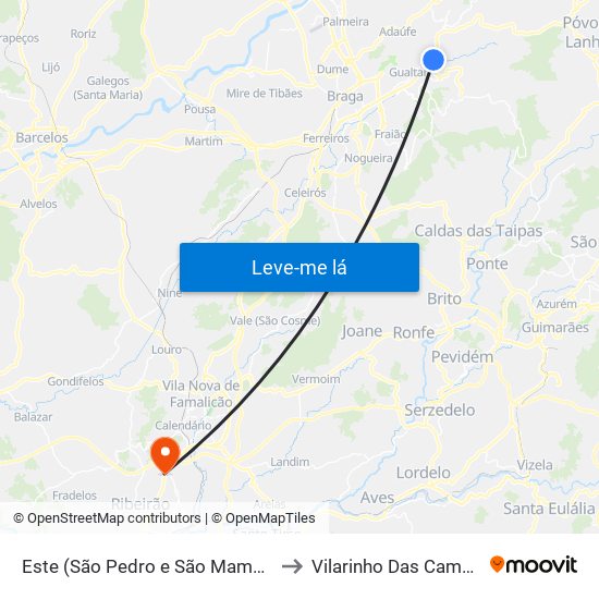 Este (São Pedro e São Mamede) to Vilarinho Das Cambas map