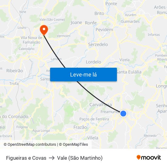 Figueiras e Covas to Vale (São Martinho) map