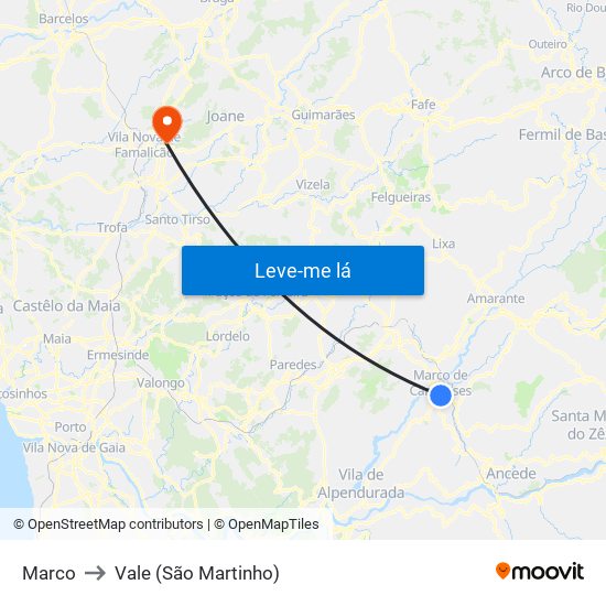 Marco to Vale (São Martinho) map