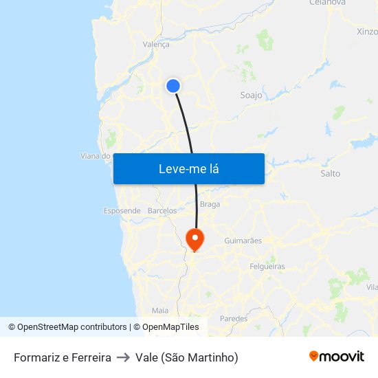 Formariz e Ferreira to Vale (São Martinho) map