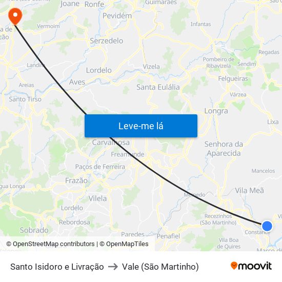 Santo Isidoro e Livração to Vale (São Martinho) map