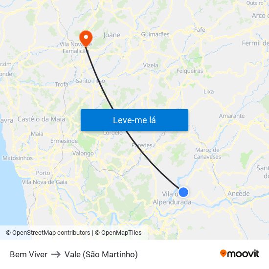 Bem Viver to Vale (São Martinho) map