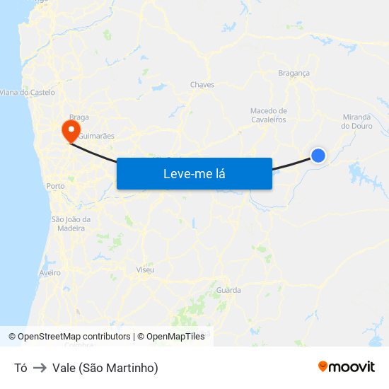 Tó to Vale (São Martinho) map