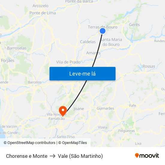 Chorense e Monte to Vale (São Martinho) map