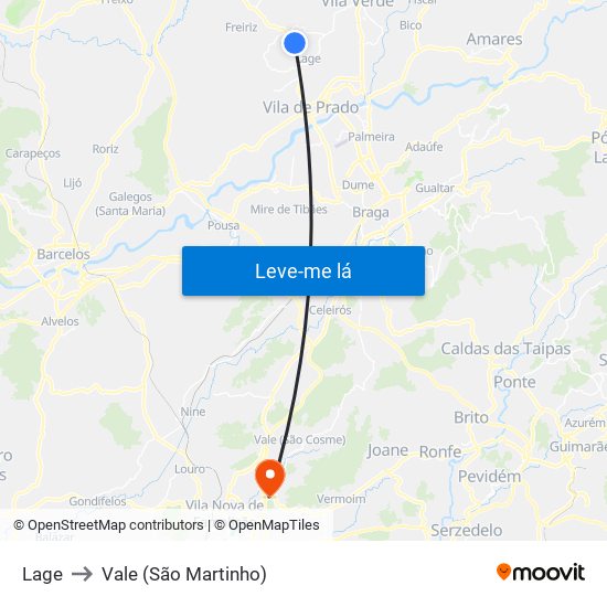 Lage to Vale (São Martinho) map