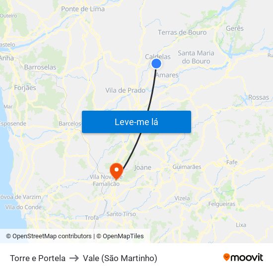 Torre e Portela to Vale (São Martinho) map