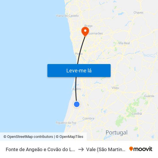 Fonte de Angeão e Covão do Lobo to Vale (São Martinho) map