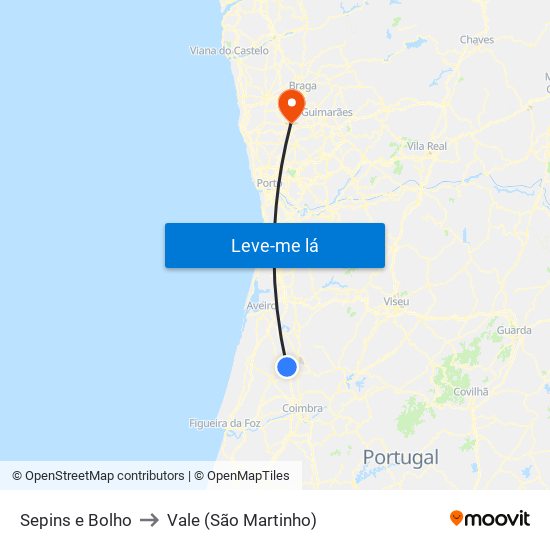 Sepins e Bolho to Vale (São Martinho) map