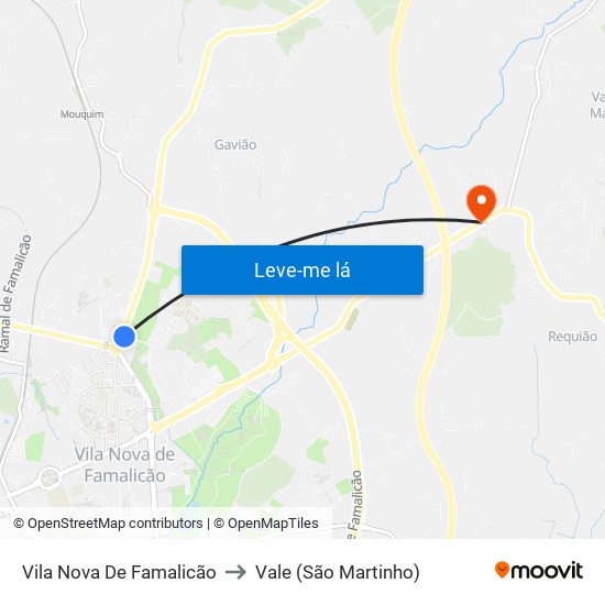 Vila Nova De Famalicão to Vale (São Martinho) map