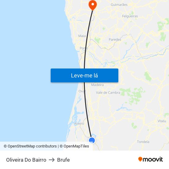 Oliveira Do Bairro to Brufe map