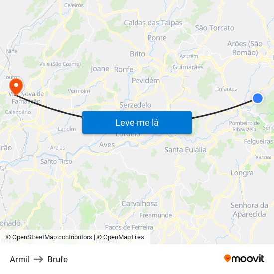 Armil to Brufe map