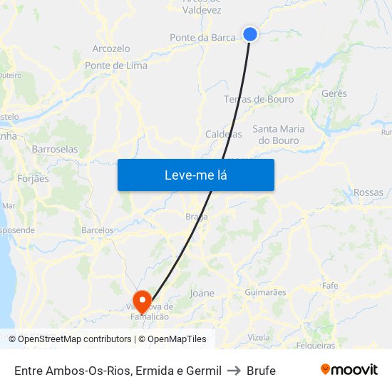 Entre Ambos-Os-Rios, Ermida e Germil to Brufe map