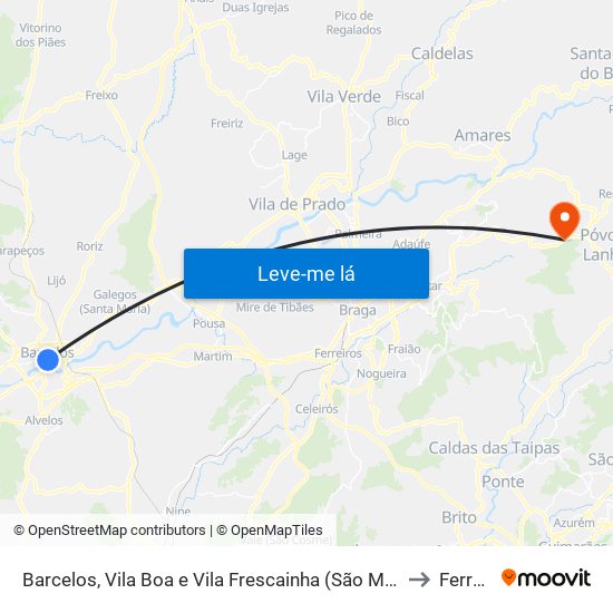 Barcelos, Vila Boa e Vila Frescainha (São Martinho e São Pedro) to Ferreiros map