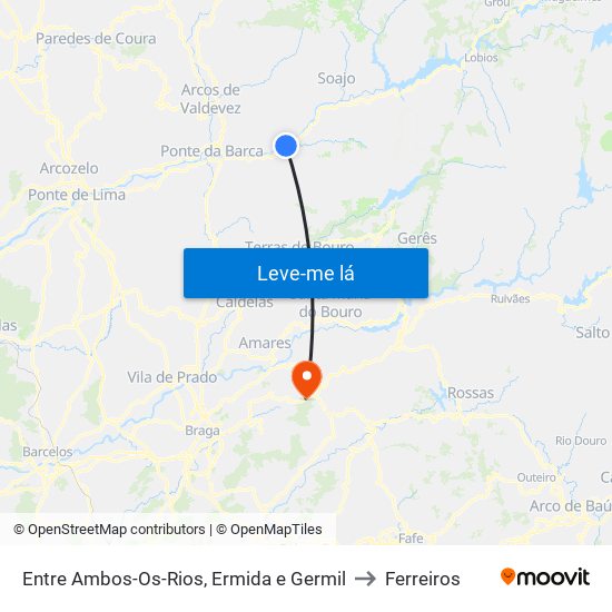 Entre Ambos-Os-Rios, Ermida e Germil to Ferreiros map