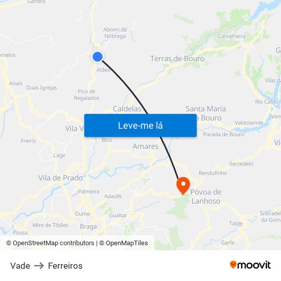Vade to Ferreiros map