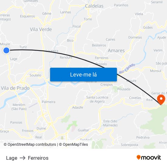 Lage to Ferreiros map