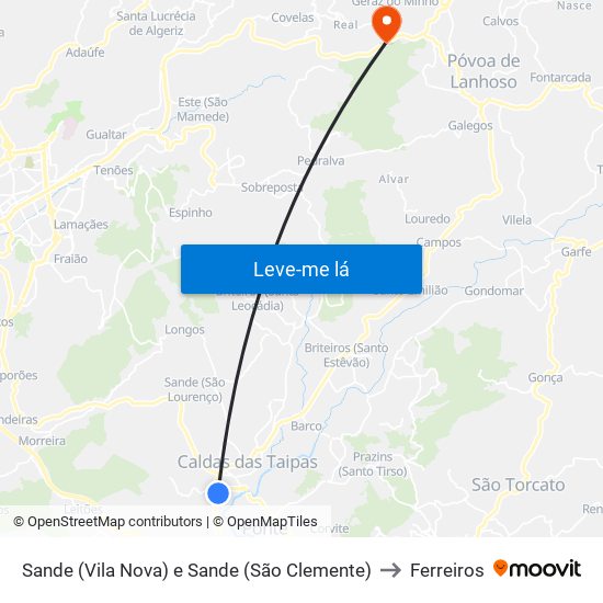 Sande (Vila Nova) e Sande (São Clemente) to Ferreiros map