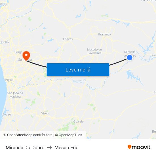 Miranda Do Douro to Mesão Frio map