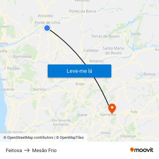 Feitosa to Mesão Frio map