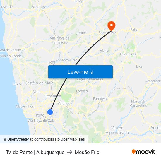 Tv. da Ponte | Albuquerque to Mesão Frio map