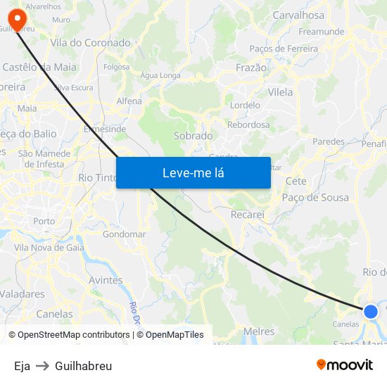 Eja to Guilhabreu map