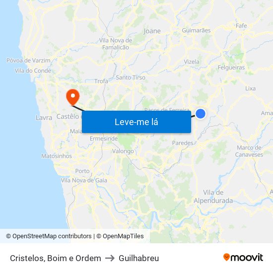 Cristelos, Boim e Ordem to Guilhabreu map