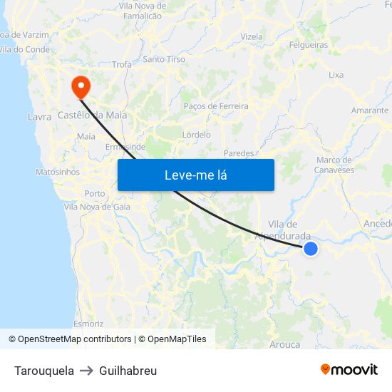 Tarouquela to Guilhabreu map