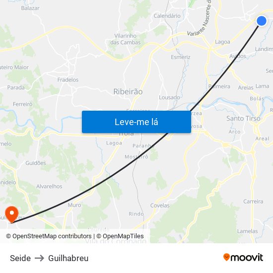 Seide to Guilhabreu map