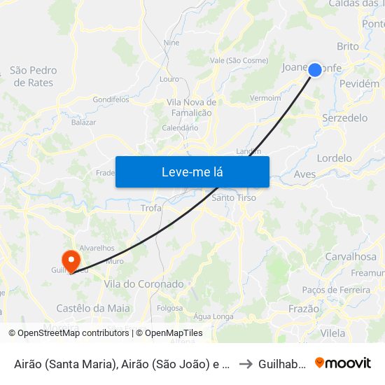Airão (Santa Maria), Airão (São João) e Vermil to Guilhabreu map