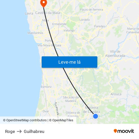 Roge to Guilhabreu map