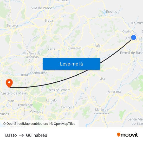 Basto to Guilhabreu map