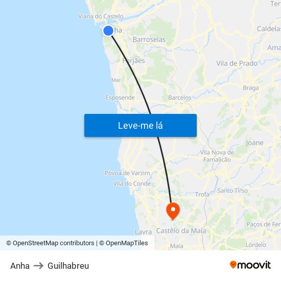 Anha to Guilhabreu map