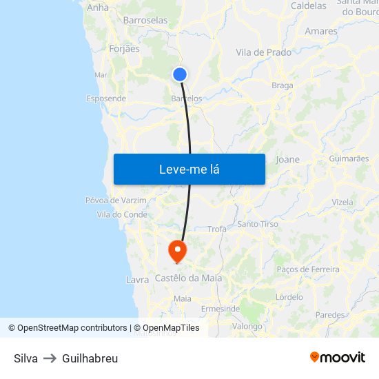 Silva to Guilhabreu map