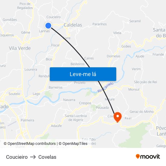 Coucieiro to Covelas map