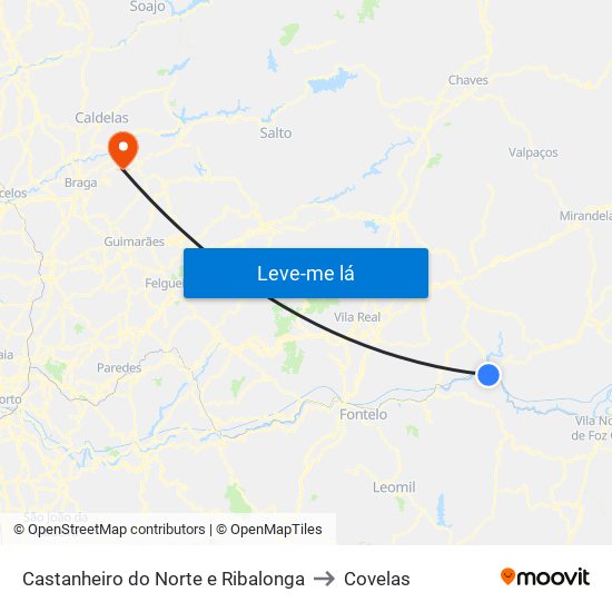 Castanheiro do Norte e Ribalonga to Covelas map