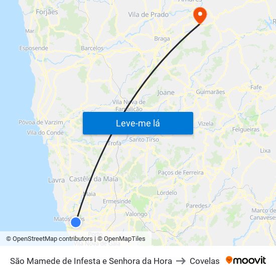 São Mamede de Infesta e Senhora da Hora to Covelas map