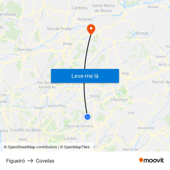 Figueiró to Covelas map