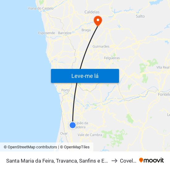 Santa Maria da Feira, Travanca, Sanfins e Espargo to Covelas map