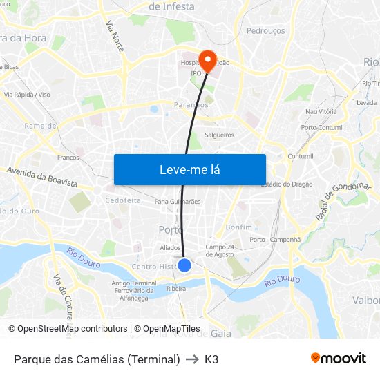 Parque das Camélias (Terminal) to K3 map