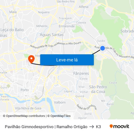 Pavilhão Gimnodesportivo | Ramalho Ortigão to K3 map