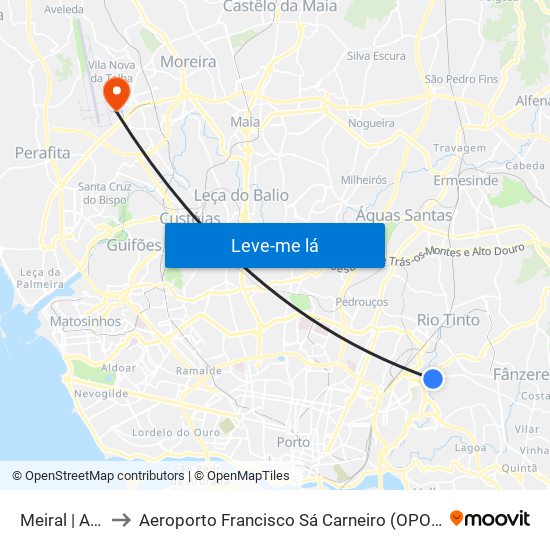 Meiral | Albuquerque to Aeroporto Francisco Sá Carneiro (OPO) (Aeroporto Francisco Sá Carneiro) map