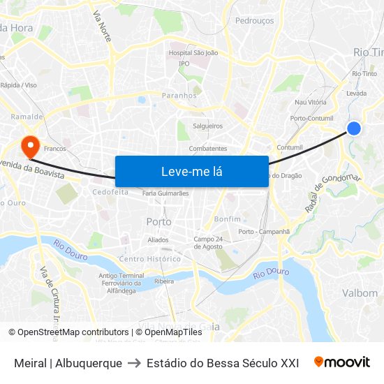 Meiral | Albuquerque to Estádio do Bessa Século XXI map