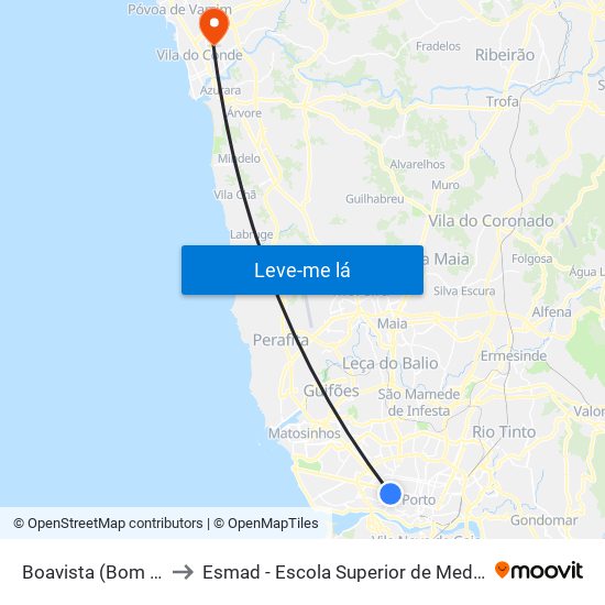 Boavista (Bom Sucesso) to Esmad - Escola Superior de Media Artes e Design map